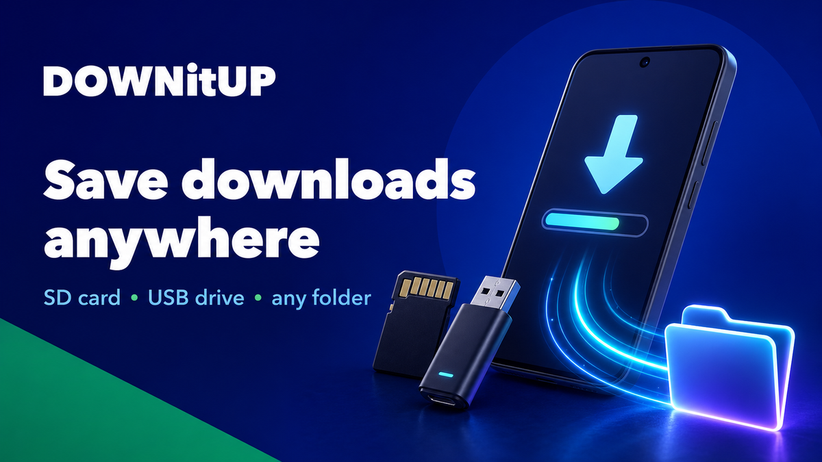 Open Beta: Download to SD Card, USB Drive, or Any Folder in DOWNitUP
