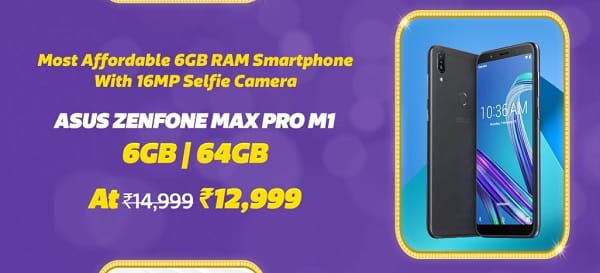 Flipkart Big Billion Days Sales Offer On Asus Zenfone Max Pro M1 & 5z